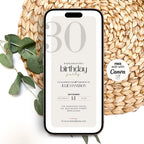 Elegant 30th Birthday Invitation