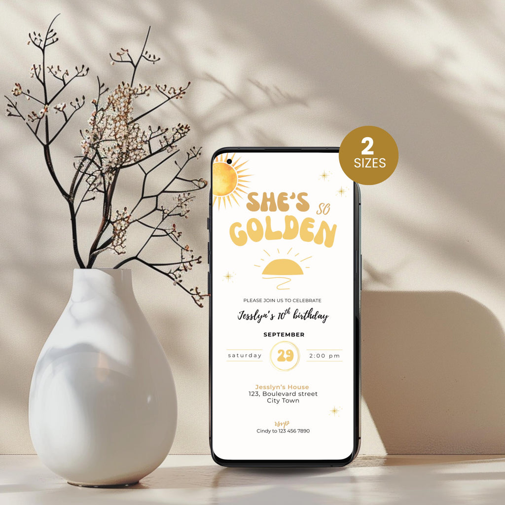 She's So Golden Birthday Invitation