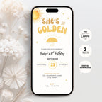 She's So Golden Birthday Invitation