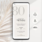 Stylish Elegant 80th Birthday Invitation Brunch