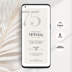 Minimal Elegant 75th Birthday Brunch Invitation