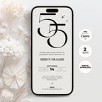 Elegant Beige 55th Birthday Invitation