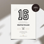 Minimalist Black and White Sweet 16th Birthday Invitation