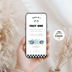 Fast One Birthday Invitation Vintage Racing Car