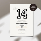 Minimal Sporty 14th Birthday Invitation