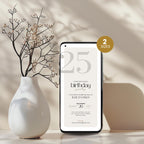 Modern Elegant 25th Birthday Invitation