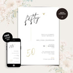 Elegant Minimal 50th Birthday Invitation