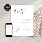 Modern Elegant 30th Birthday Invitation