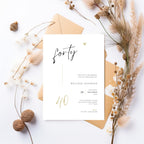 Elegant Calligraphy 40th Birthday Invitation