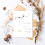 Elegant Calligraphy 17th Birthday Invitation Template