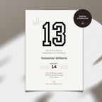 13th Birthday Invitation Card For Teenager Boys