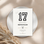 Beige Sports 17th Birthday Invitation Template