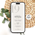 Minimal 19th Birthday Invitation Template