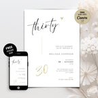 Modern Elegant 30th Birthday Invitation
