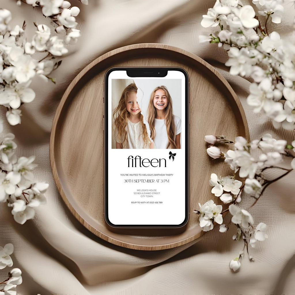 15th Birthday Invitation Photo Template Girls