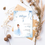Blue Fairy 3rd Birthday Invitation Template Girls