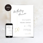Elegant Birthday Dinner Invitation