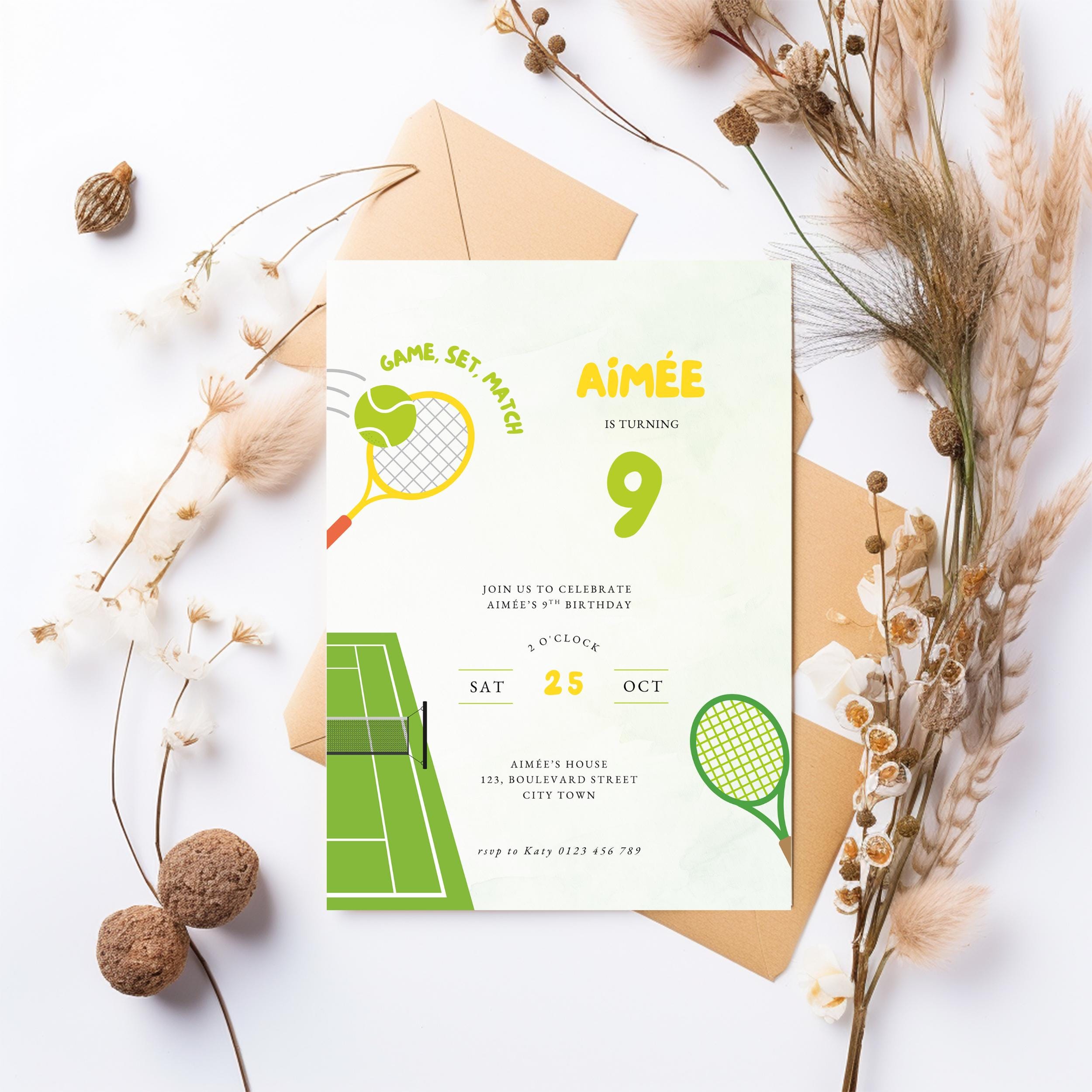 Tennis Girl Invitation - Sports 9th Birthday