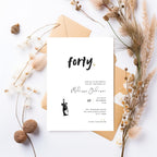 Modern 40th Birthday Invitation Man and Woman