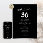 Surprise Black 30th Birthday Invitation Men