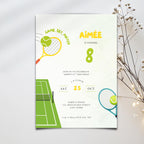 Tennis Sports Birthday Invitation Girl