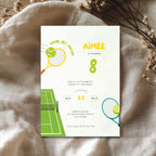 Tennis Sports Birthday Invitation Girl