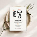 Minimal Sporty 6 7 Birthday Invitation
