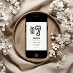 Minimal Sporty 6 7 Birthday Invitation