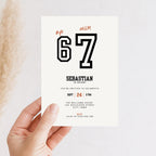 Minimal Sporty 6 7 Birthday Invitation