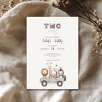 Boho Two Wild Safari Birthday Invitation