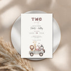 Boho Two Wild Safari Birthday Invitation