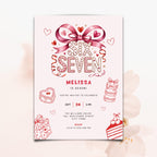 Pink 6 7 Birthday Invitation Girls