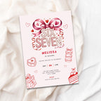 Pink 6 7 Birthday Invitation Girls