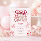 Pink 6 7 Birthday Invitation Girls