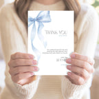 Blue Bow Thank You Birthday Card