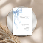 Blue Bow Thank You Birthday Card