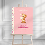 Cute Bear Pink Chapter One Welcome Sign