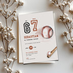 6 7 Sport 7th Birthday Baseball Invitation for Boys