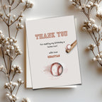 Baseball Birthday Thank You Card