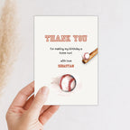 Baseball Birthday Thank You Card