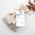 Blue Bow Thank You Birthday Favor Tag