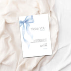 Blue Bow Thank You Birthday Card