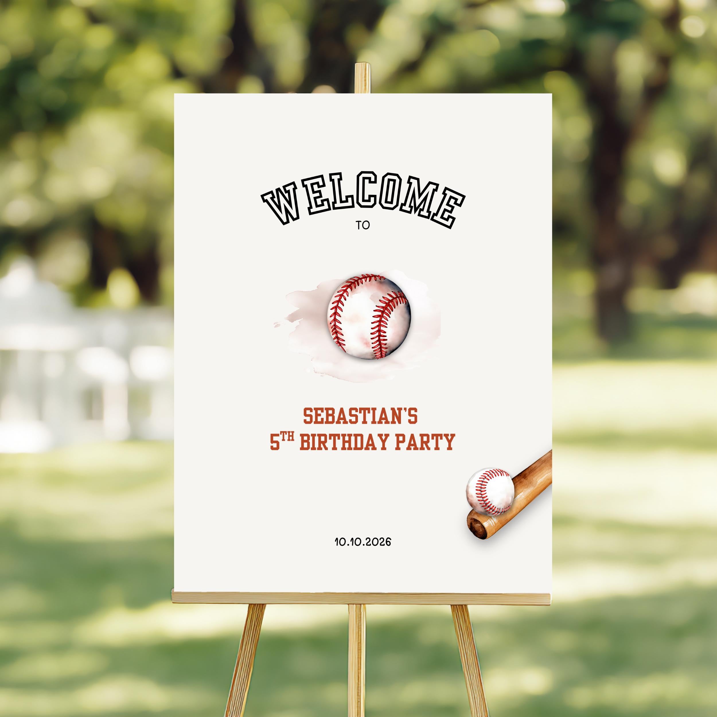 Baseball Birthday Welcome Sign Sports
