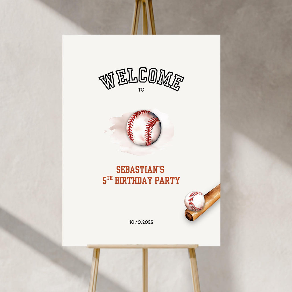 Baseball Birthday Welcome Sign Sports