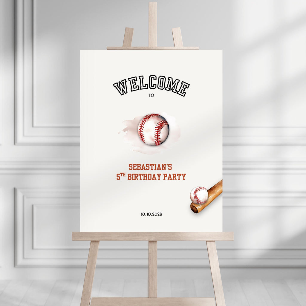 Baseball Birthday Welcome Sign Sports