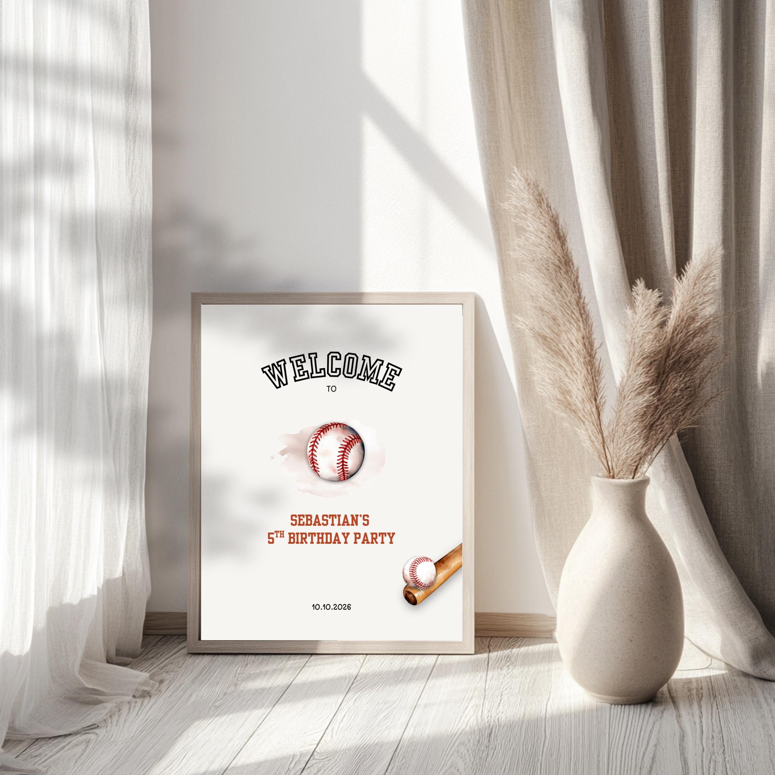 Baseball Birthday Welcome Sign Sports