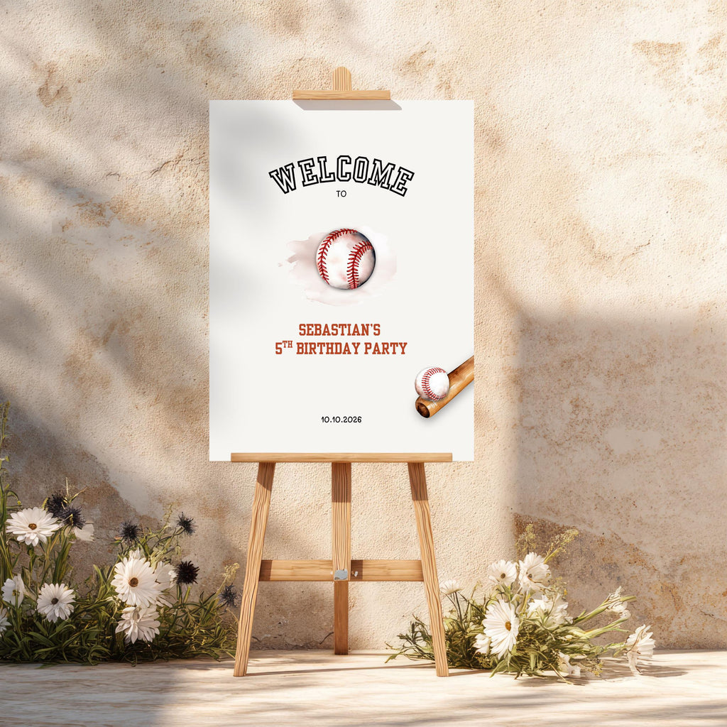 Baseball Birthday Welcome Sign Sports