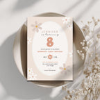 Daisy Pastel Floral 8th Birthday Invitation