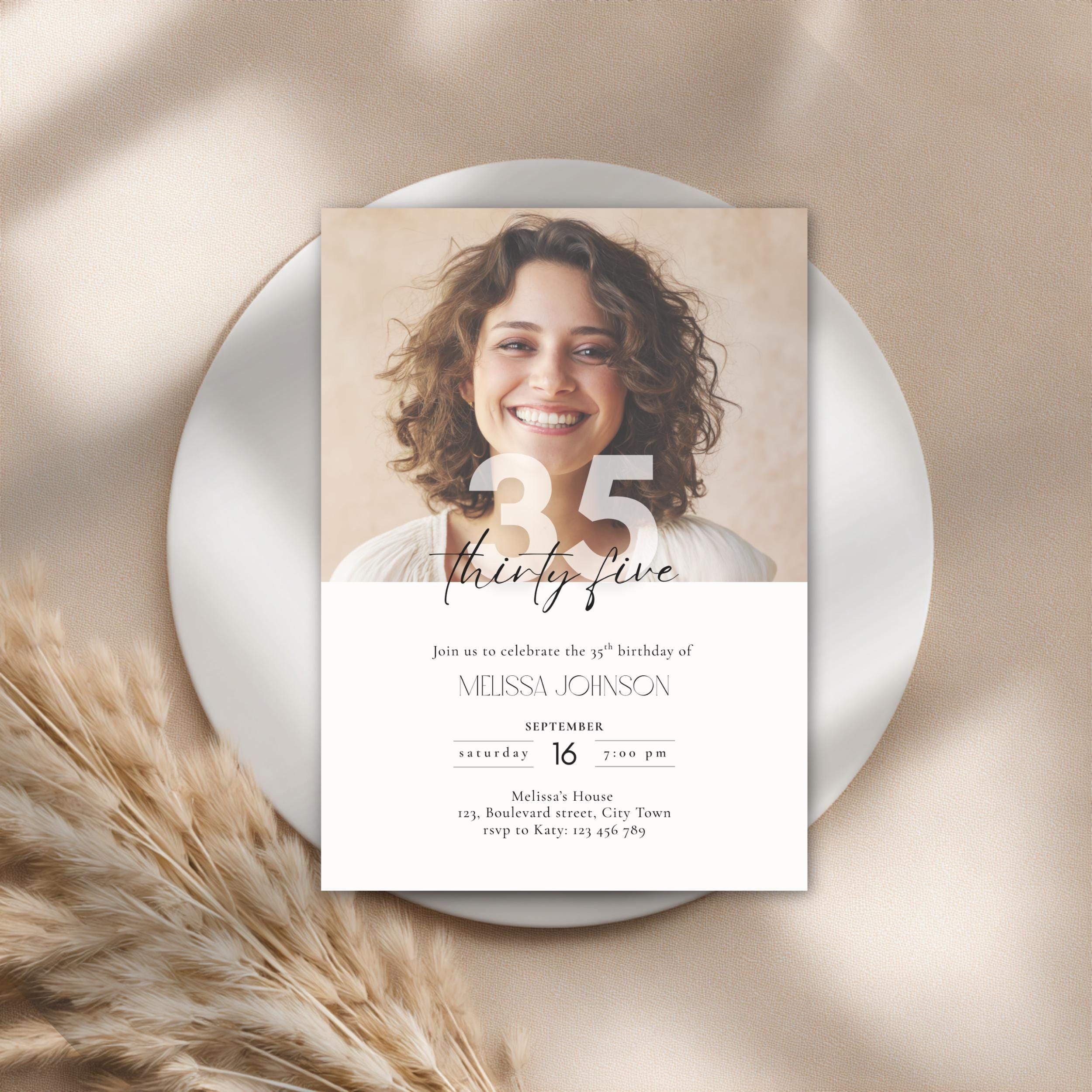 35th Birthday Invitation Photo