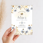 Floral Sweet To Bee One First Birthday Invitation